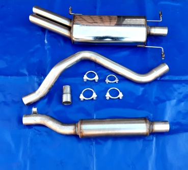 Edelstahl Auspuffanlage  VW Scirocco 2 (53B)  2x55 mm im 16v Look