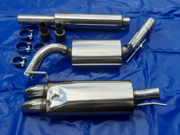 Edelstahl Auspuffanlage VW Golf 3 Diesellook 2x76