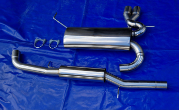 Edelstahl Auspuffanlage 2x76mm rund gebördelt Audi A3/S3 Quattro/ 8L