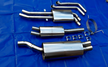 Edelstahl Auspuffanlage 2x76mm DTM BMW 3er E46