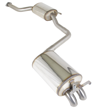 Edelstahl Auspuffanlage original Look für Mercedes W201 mit Einzelflansch