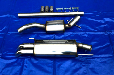 Edelstahl Auspuffanlage Gruppe A VW Golf 3 im Diesellook 2x76