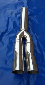 Endrohr 2x76 DTM rund und scharf mit 76 er Anschluss (3 Zoll)