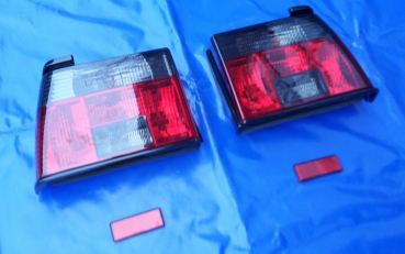Rückleuchten Heckleuchten VW Jetta 2 II Leuchten Klarglas Rot schwarz E-Nummer