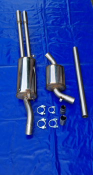 Edelstahl Auspuffanlage VW Jetta 2 Gruppe A 60 mm mit Gutachten  16v Look