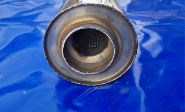 universal Schalldämpfer Edelstahl 350 mm lang mit E-Nummer