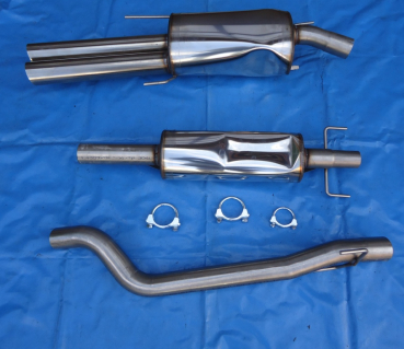 Edelstahl Auspuffanlage Opel Astra G Cabrio und Coupe 2x76
