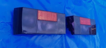 Preview: schwarze Rückleuchten mit roten Reflektor (kurze Version) mit E-Nummer