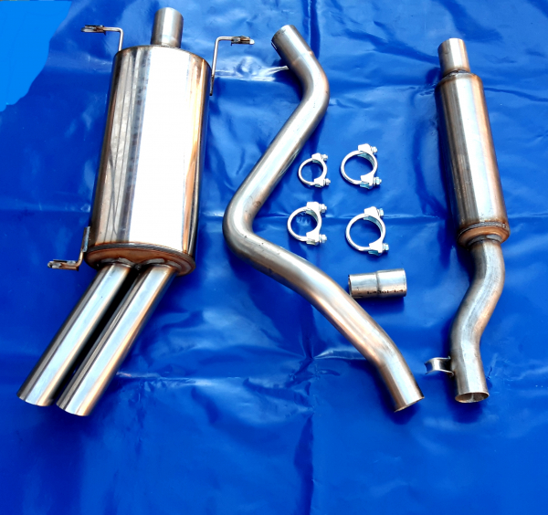 Edelstahl Auspuffanlage  VW Scirocco 2 (53B)  2x55 mm im 16v Look