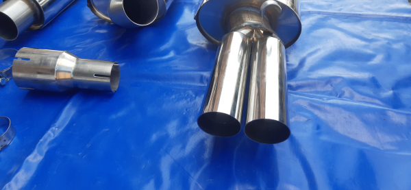 3 Zoll (76mm) VW Golf 2 Endrohr 2x60 Friedrich Motorsport