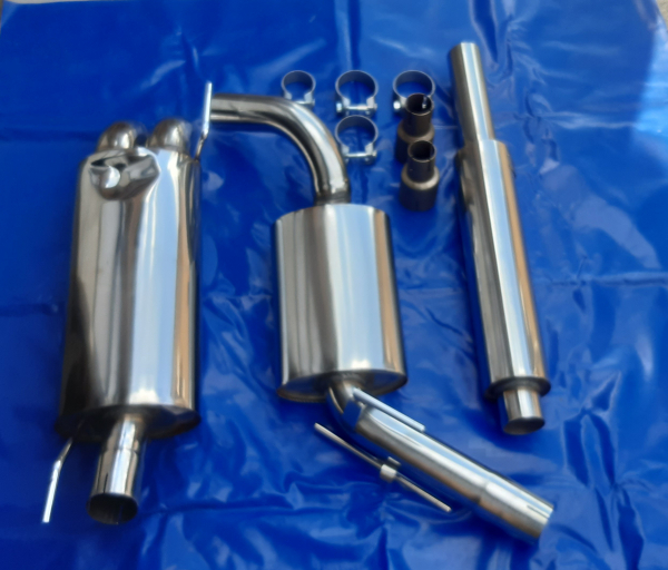 Edelstahl Auspuffanlage VW Golf 3 Diesellook 2x76