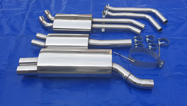 Edelstahl Auspuffanlage 2x76mm BMW 3er E46