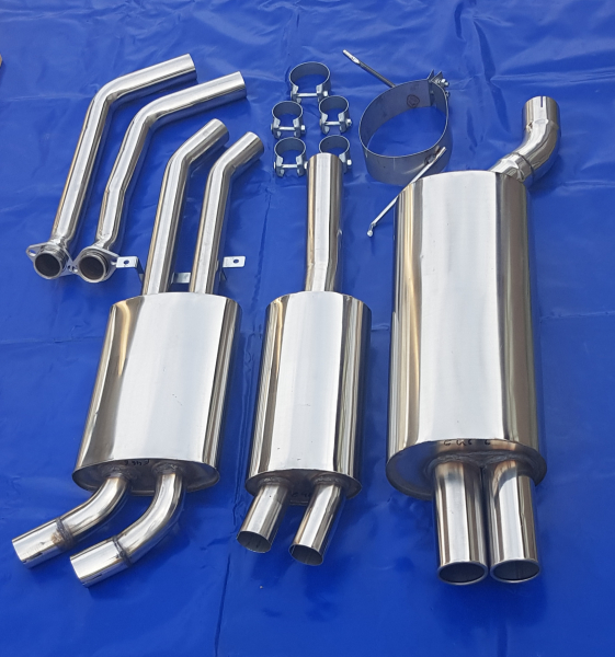 Edelstahl Auspuffanlage 2x76mm BMW 3er E46