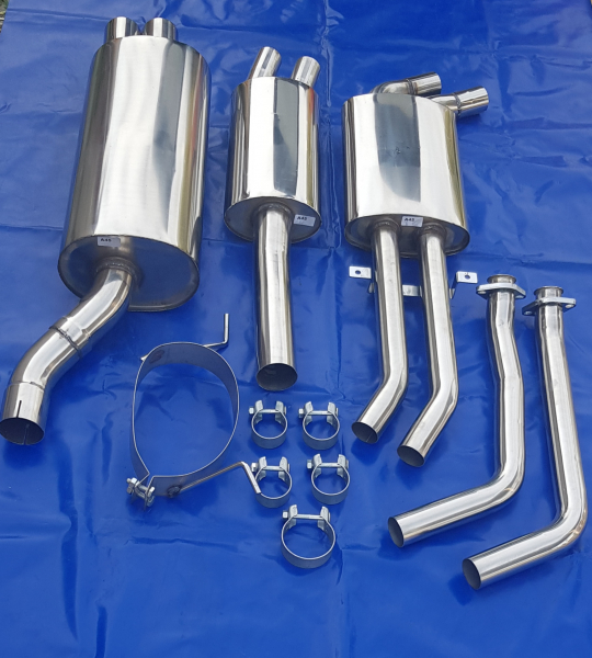 Edelstahl Auspuffanlage 2x76mm BMW 3er E46