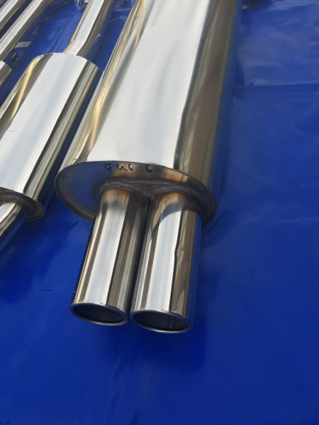 Edelstahl Auspuffanlage 2x76mm BMW 3er E46