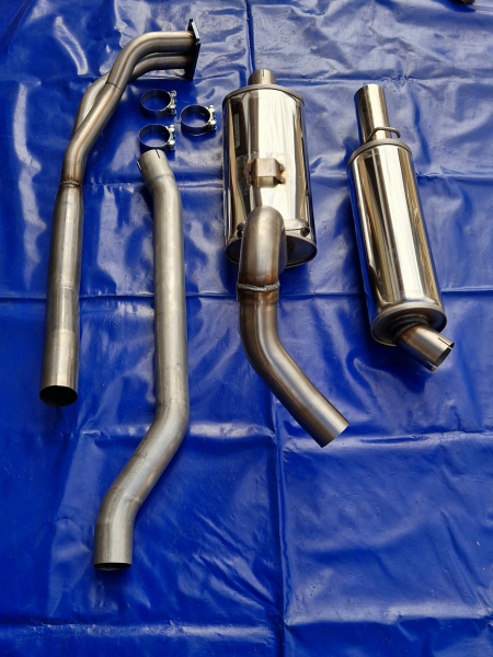 Edelstahl Auspuffanlage Opel Kadett C mit EG-Nummer 1x70 gebörtelt