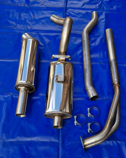 Edelstahl Auspuffanlage Opel Kadett C mit EG-Nummer 1x70 gebörtelt