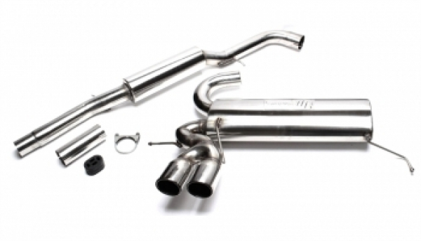 Edelstahl Auspuffanlage 2x76mm rund gebördelt Audi A3/S3 Quattro/ 8L