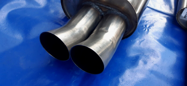 Edelstahl Auspuffanlage 2x76mm DTM BMW 3er E46