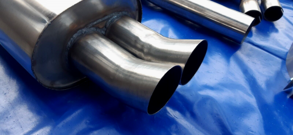Edelstahl Auspuffanlage 2x76mm DTM BMW 3er E46