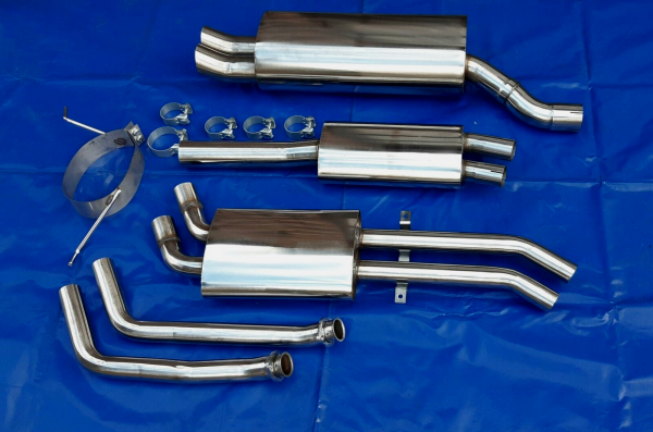 Edelstahl Auspuffanlage 2x76mm DTM BMW 3er E46
