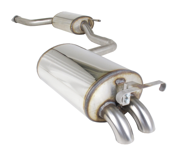 Edelstahl Auspuffanlage original Look für Mercedes W201 mit Einzelflansch