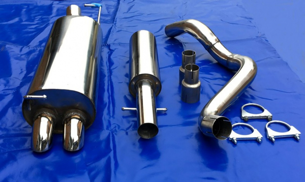 Edelstahl Auspuffanlage VW Golf 4 Gruppe A Gr 2x60 Diesellook