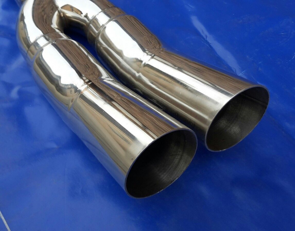 Endrohr 2x76 DTM rund und scharf mit 76 er Anschluss (3 Zoll)