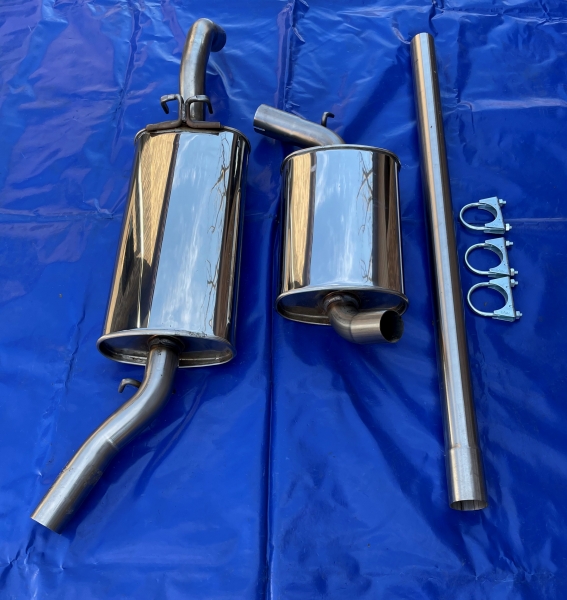 Edelstahl Auspuffanlage VW Golf 2 von Novus 50er mit VR