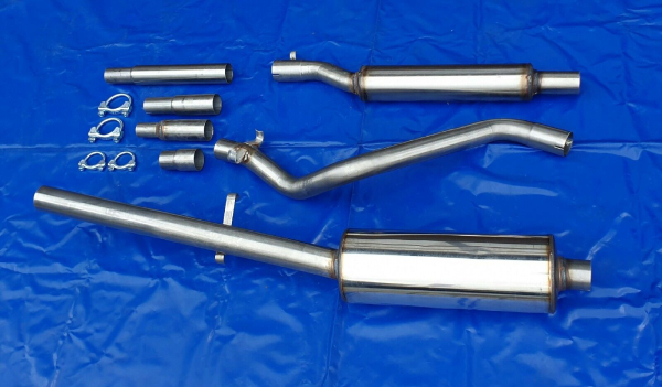Edelstahl Auspuffanlage Jetta 1   1x60 mit E-Nummer und Gutachten