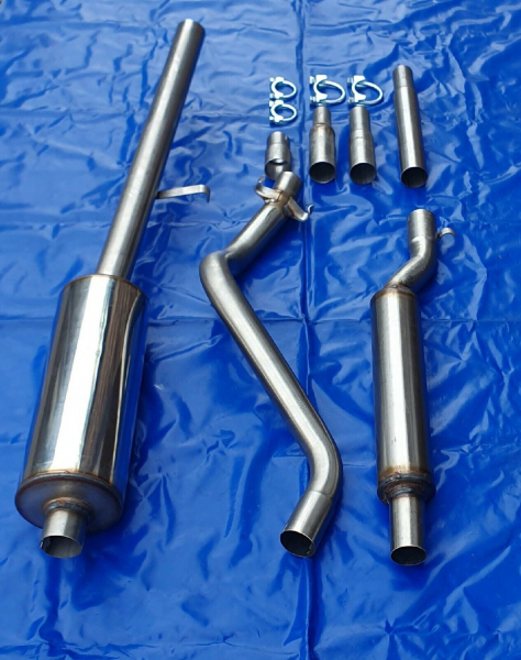 Edelstahl Auspuffanlage Jetta 1   1x60 mit E-Nummer und Gutachten