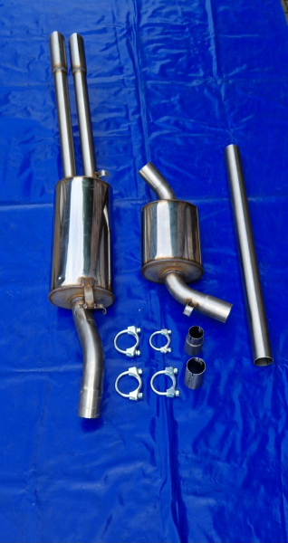Edelstahl Auspuffanlage VW Jetta 2 Gruppe A 60 mm mit Gutachten  16v Look