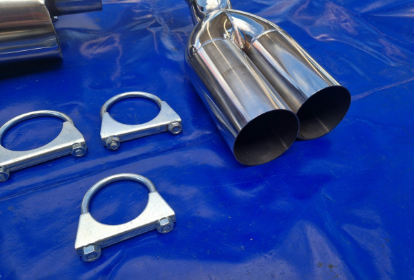 Edelstahl Auspuffanlage Audi A3, Golf 5 u Plus  Duplex 4x76 Edelstahl