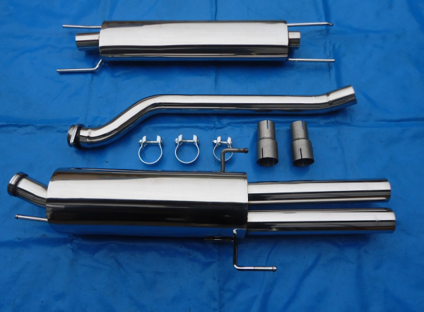 Edelstahl Auspuffanlage Opel Astra G Cabrio und Coupe  2x70
